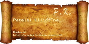 Petelei Kiliána névjegykártya